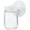 Nuvo Lighting 1-Light 6-Inch Porch Wall Fixture, White Mason Jar with Clear Glass 60/112 - alternate 1